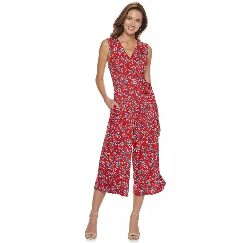 Nina Leonard Cropped Leght Jumpsuit